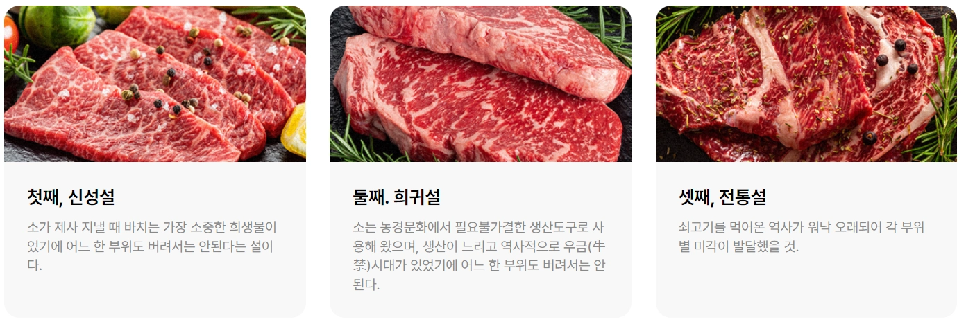 횡성한우축제 부위별 켭쳐 이미지