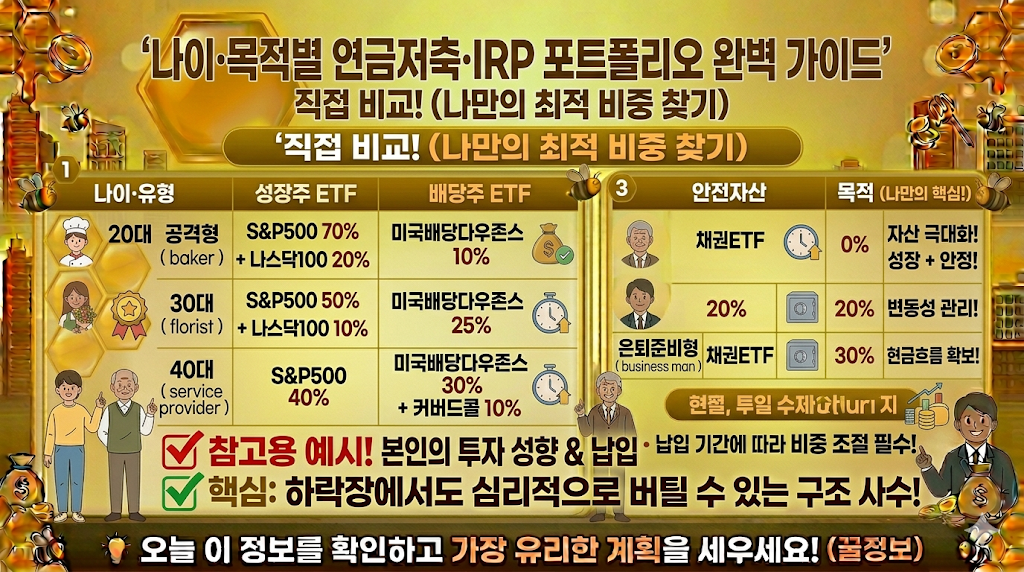 나이별 연금계좌 종목, 비율 추천