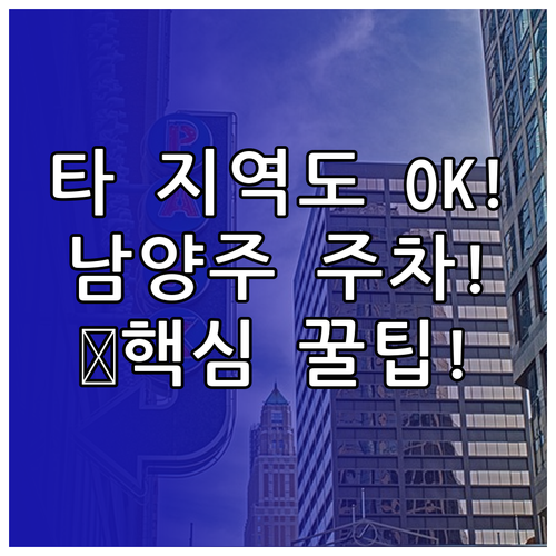 타 시도 차량도 가능 남양주시 주정차..