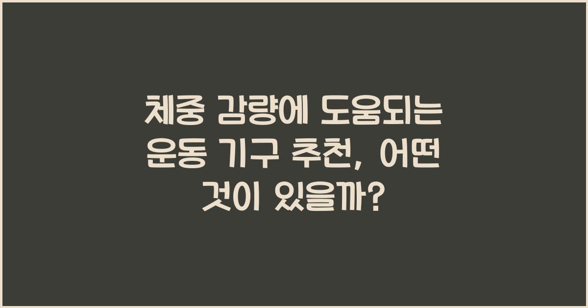 체중 감량에 도움되는 운동 기구 추천