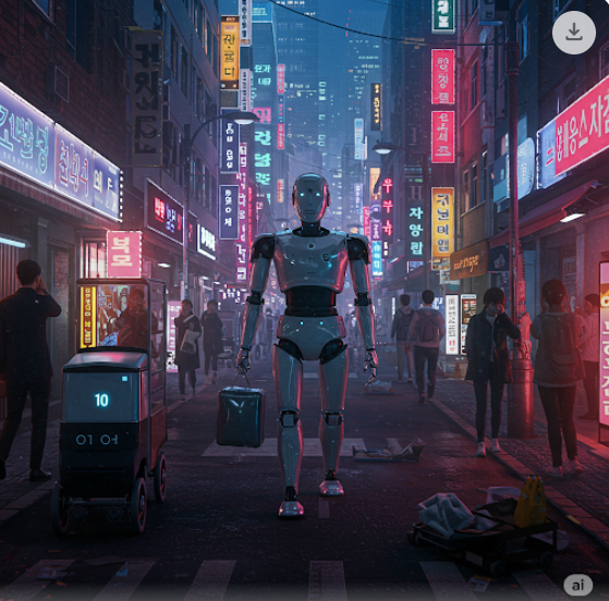 지구의 기본값이 기계가 될 수도 있지 않을까?-구글 제미나이 생성 이미지