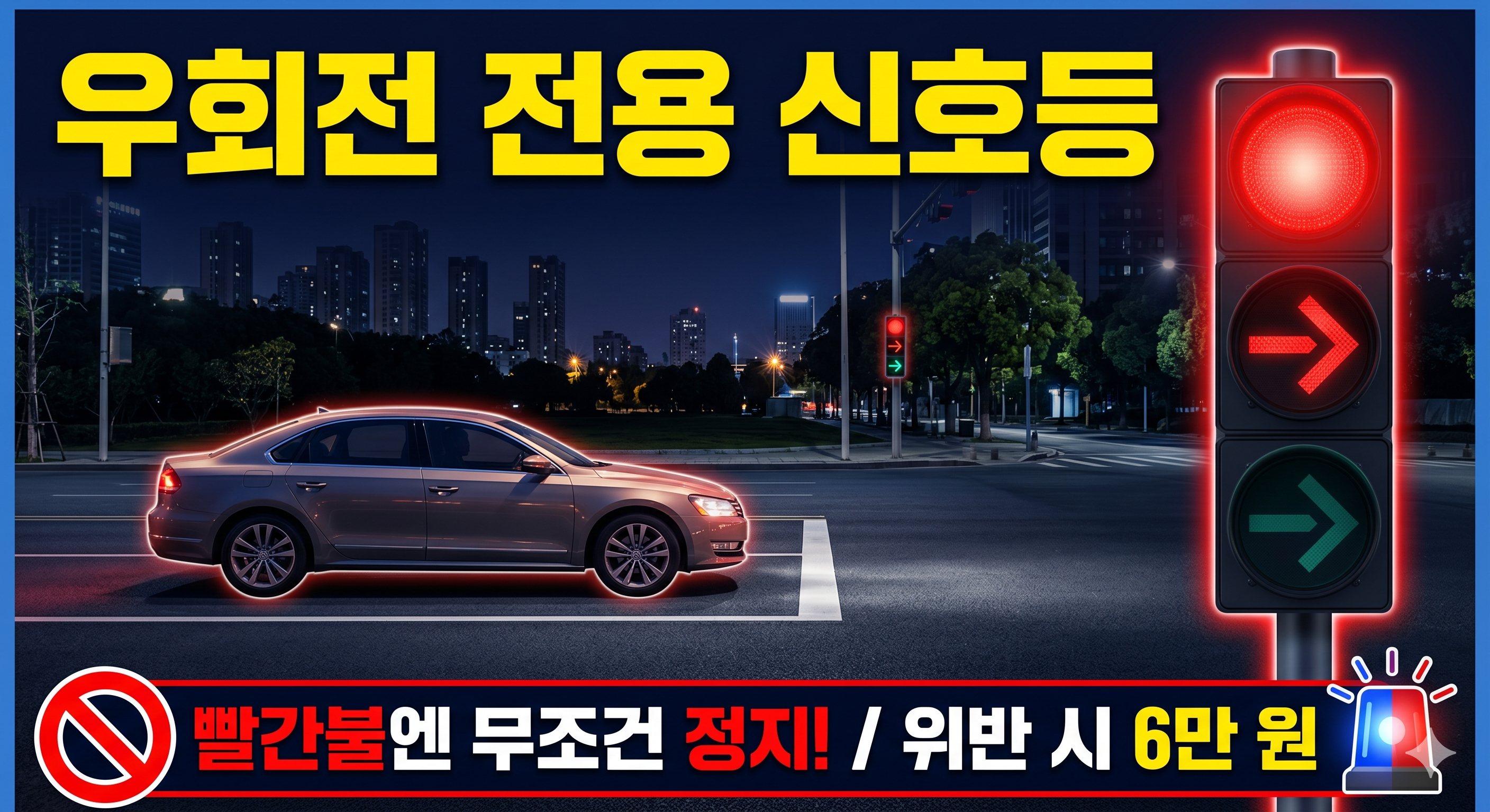 우회전 전용 신호등 설치 구역 대처법