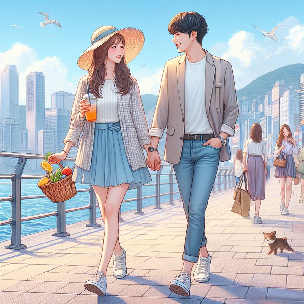 걷고 있는 연인들