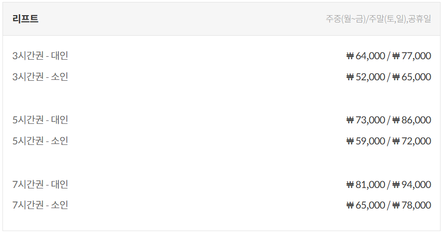 비발디파크 리프트 이용권