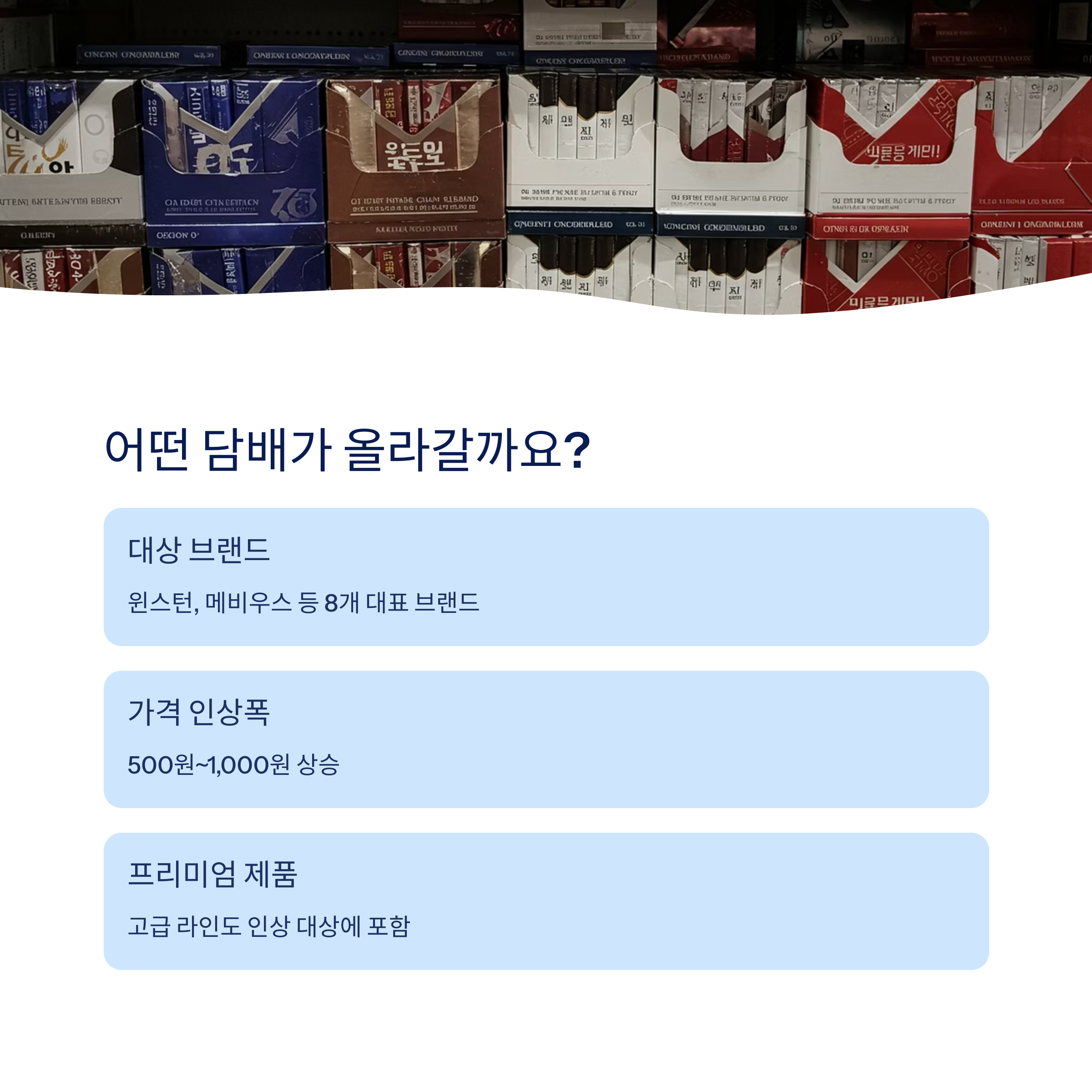 가격 인상 대상 제품