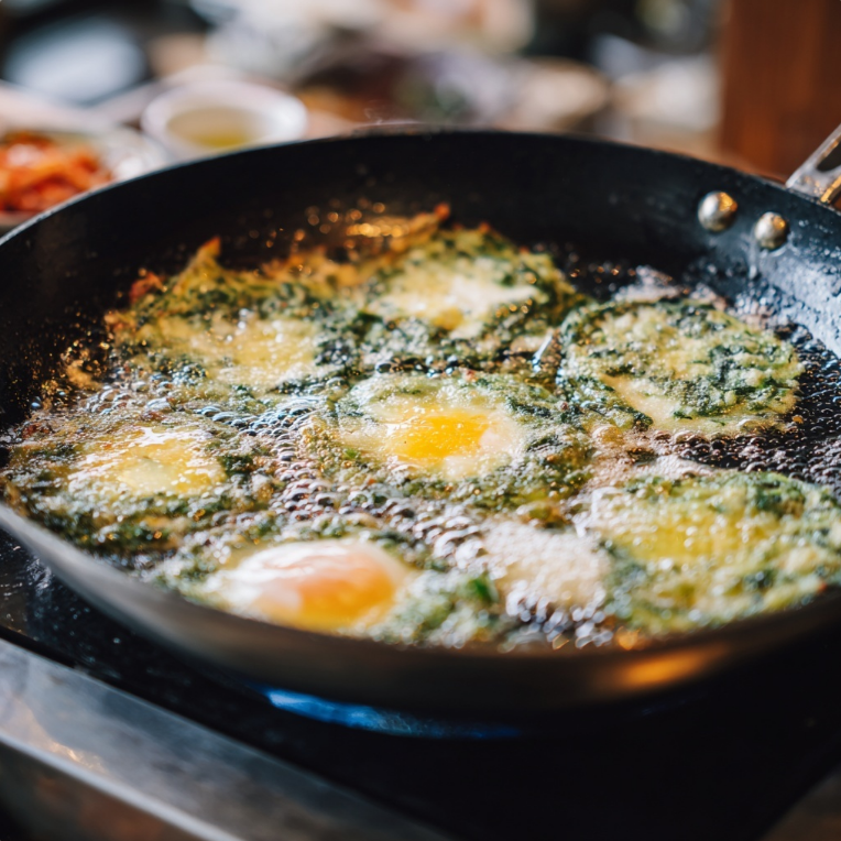 깻잎전 만드는 장면