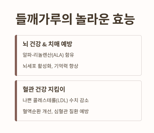 들깨가루 효능 : 뇌건강, 혈관 건강