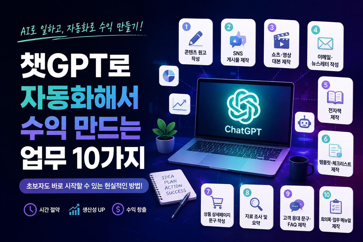 챗GPT로 자동화해서 수익 만드는 업무 10가지