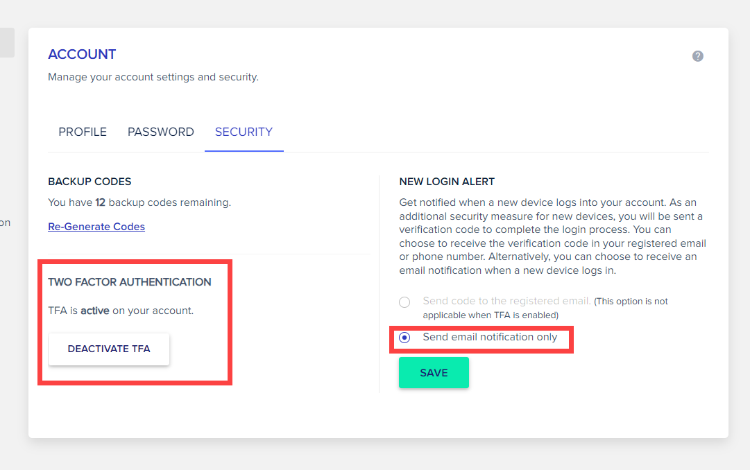 클라우드웨이즈 2단계 인증 (TFA) 설정 완료