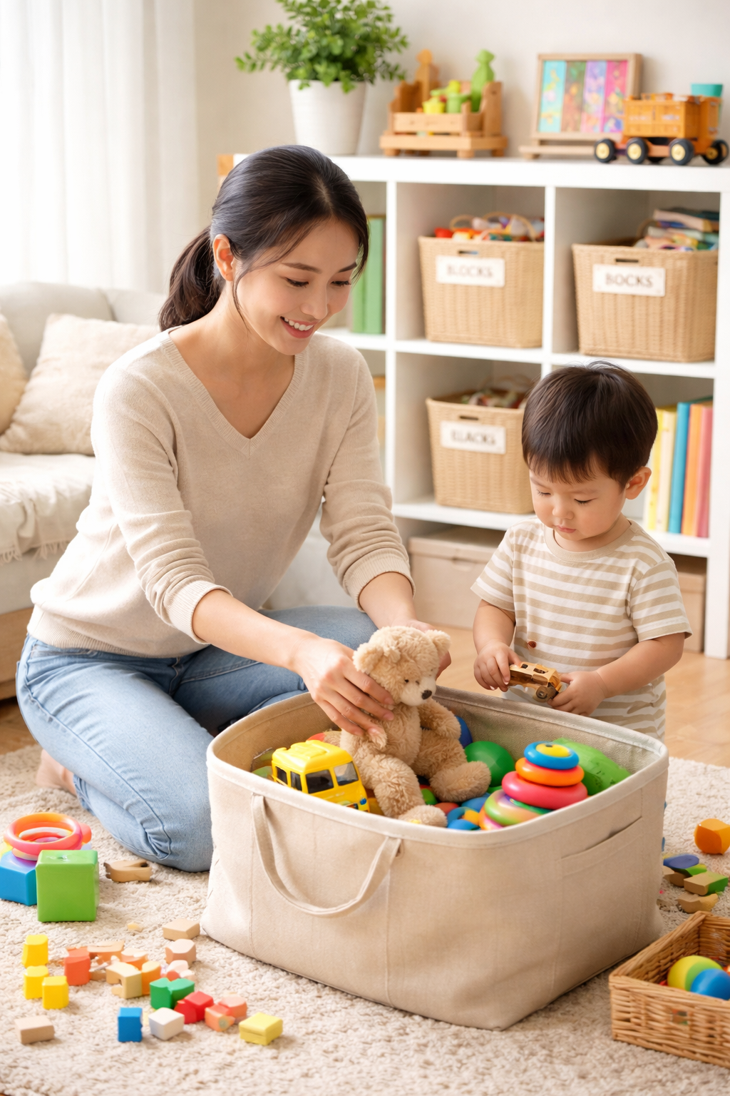 집에서 아이 물건 정리하는 습관 관련 사진