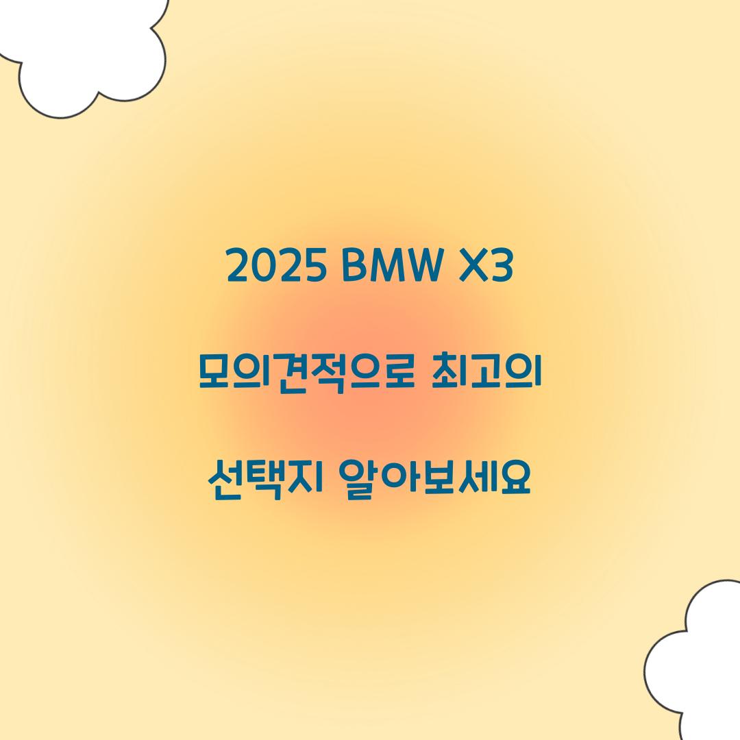 2025 BMW X3 모의견적