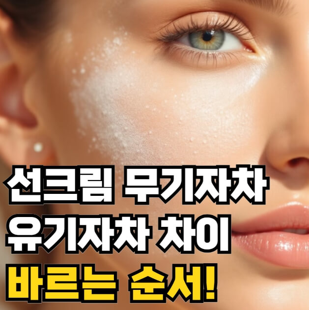 선크림 무기자차 유기자차 차이 바르는 순서