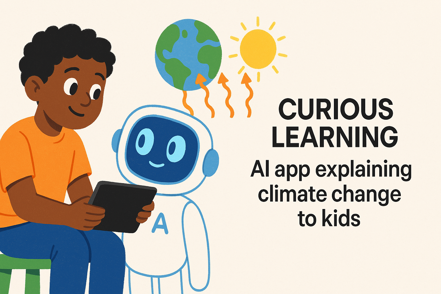 미국의 교육 스타트업 **"Curious Learning"**은 아이들에게 기후변화를 설명하는 AI (AI생성이미지)