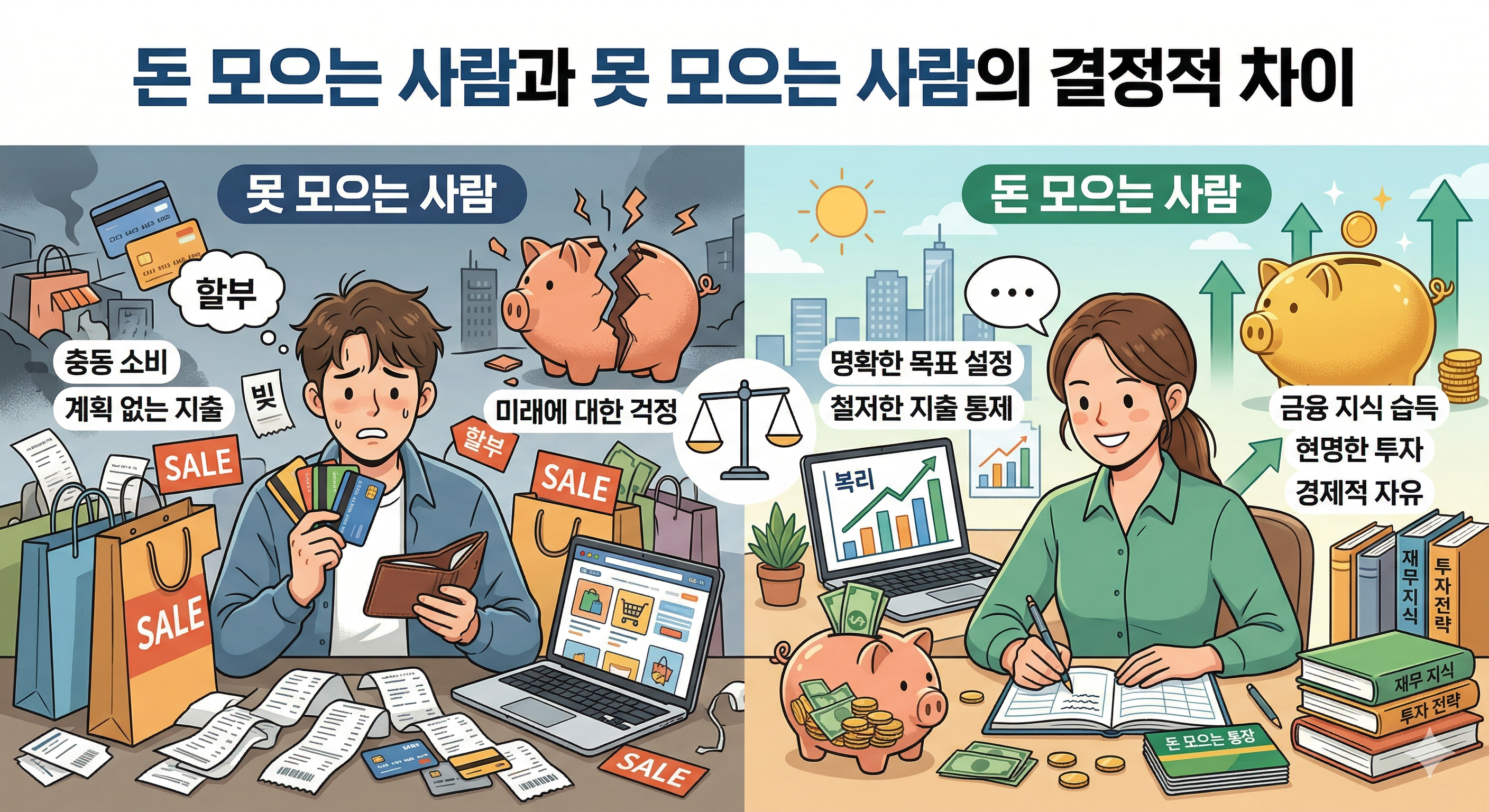 돈 모으는 사람과 못 모으는 사람의 결정적 차이