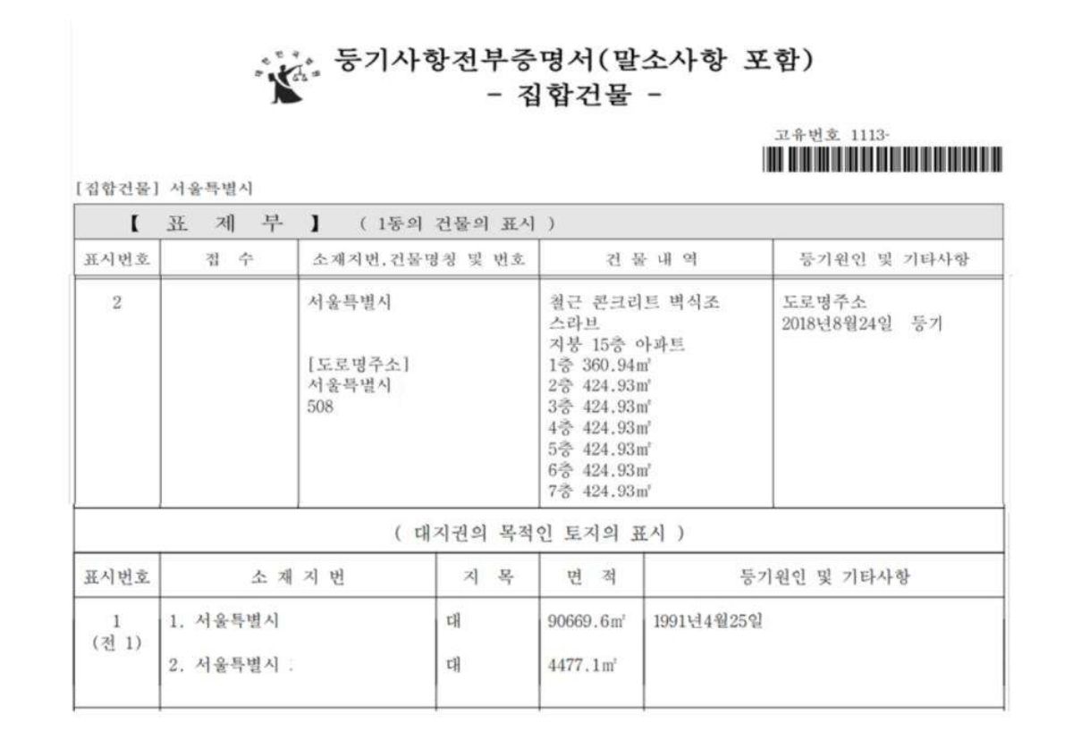 등기부등본 열람하기, 등기부 등본 보는 법