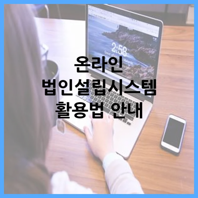 온라인 법인설립시스템 활용법 안내