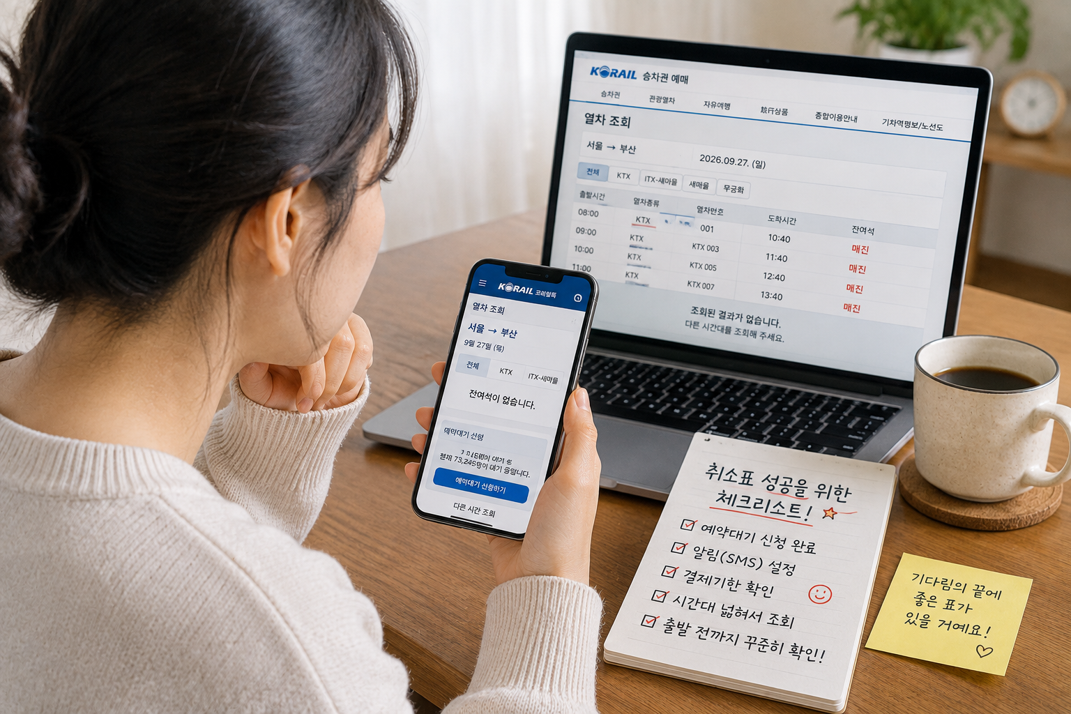 2026 추석 KTX 취소표 기다리는 모습