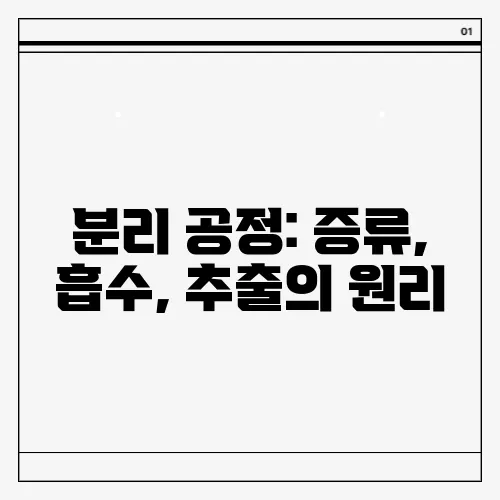 분리 공정: 증류, 흡수, 추출의 원리