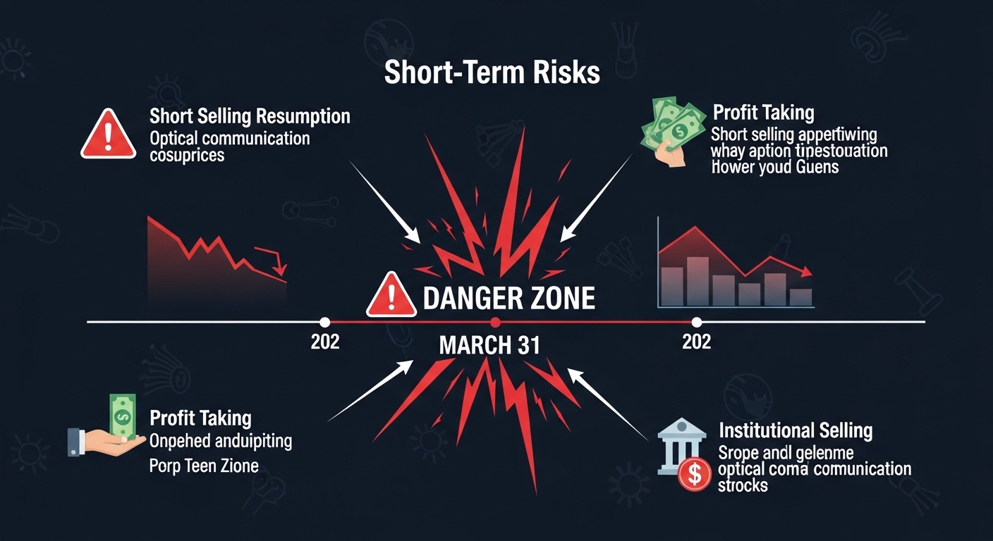 광통신 테마 단기 리스크 공매도 재개 3월 31일 단기 고점 조정 시나리오