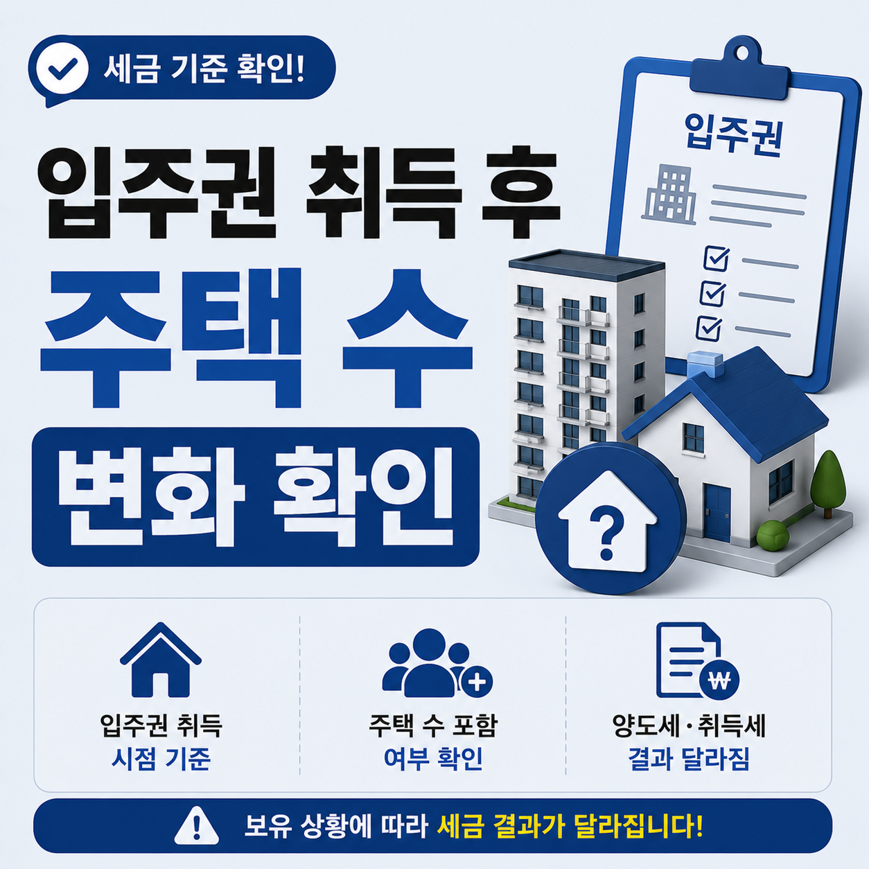 입주권 취득 후 주택 수 변화 확인 안내