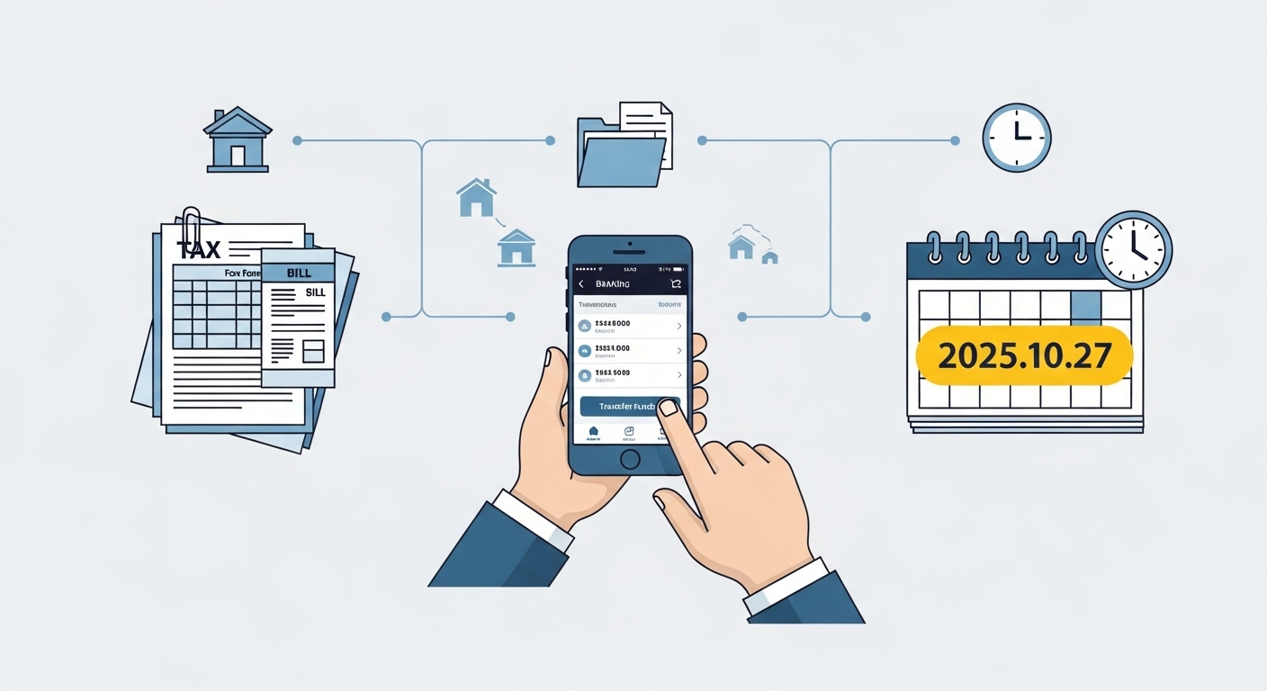청년도약계좌 만기 해지 절차를 스마트폰 앱과 서류로 처리하는 과정을 보여주는 그림