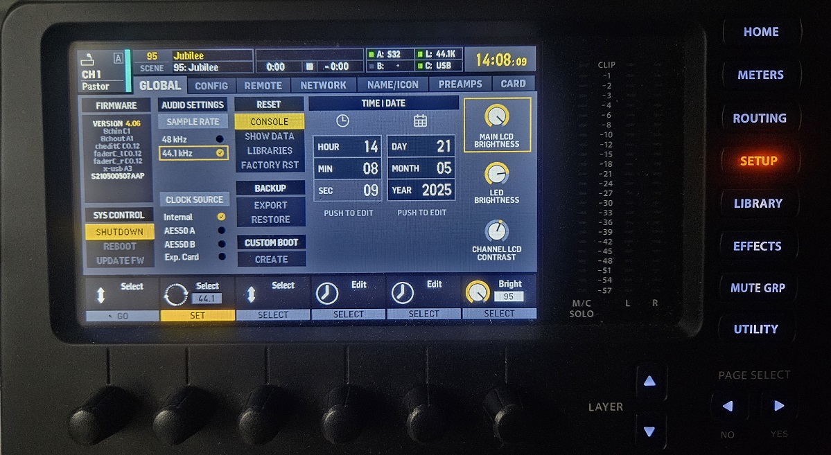 SETUP 버튼 누르기