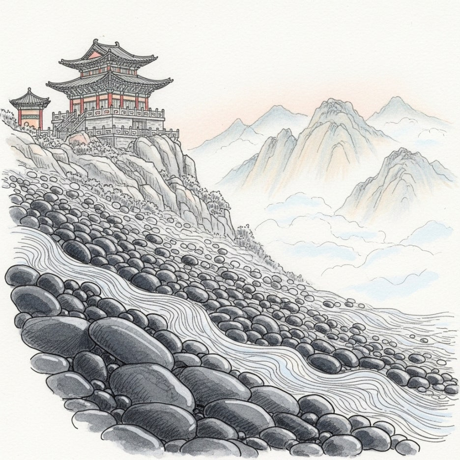 수만 개의 바위가 장관을 이루는 만어사 너덜경