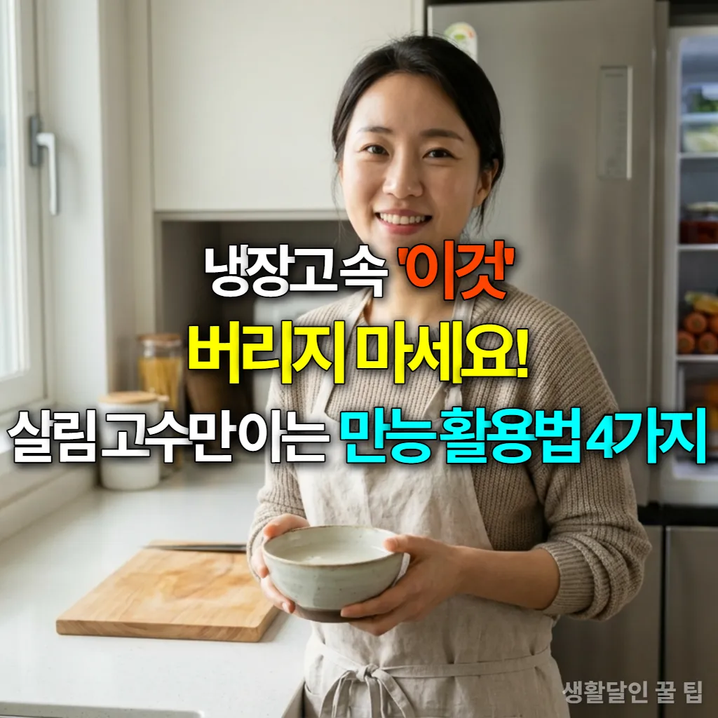 냉장고 속 재료를 활용하는 한국 여성