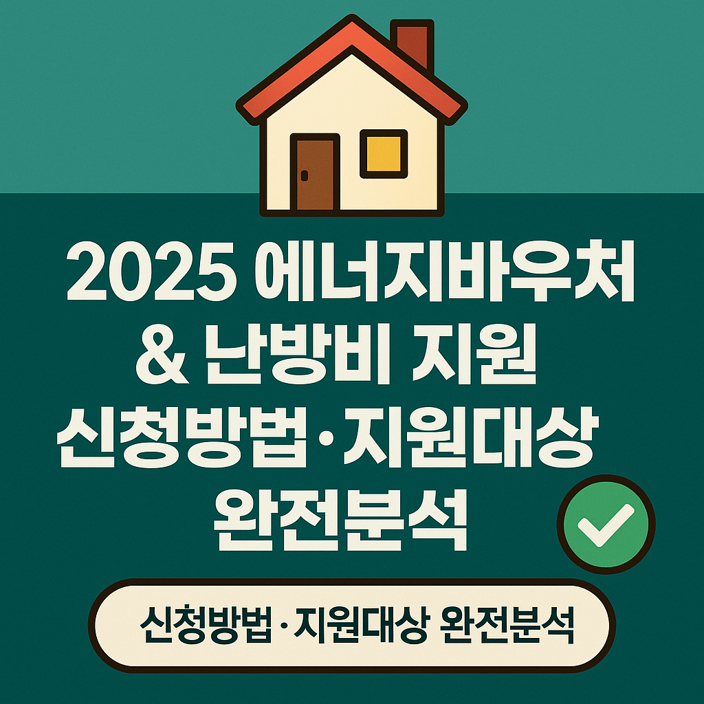 2025년 겨울 에너지바우처 신청기간 및 지원금액 요약 그래픽