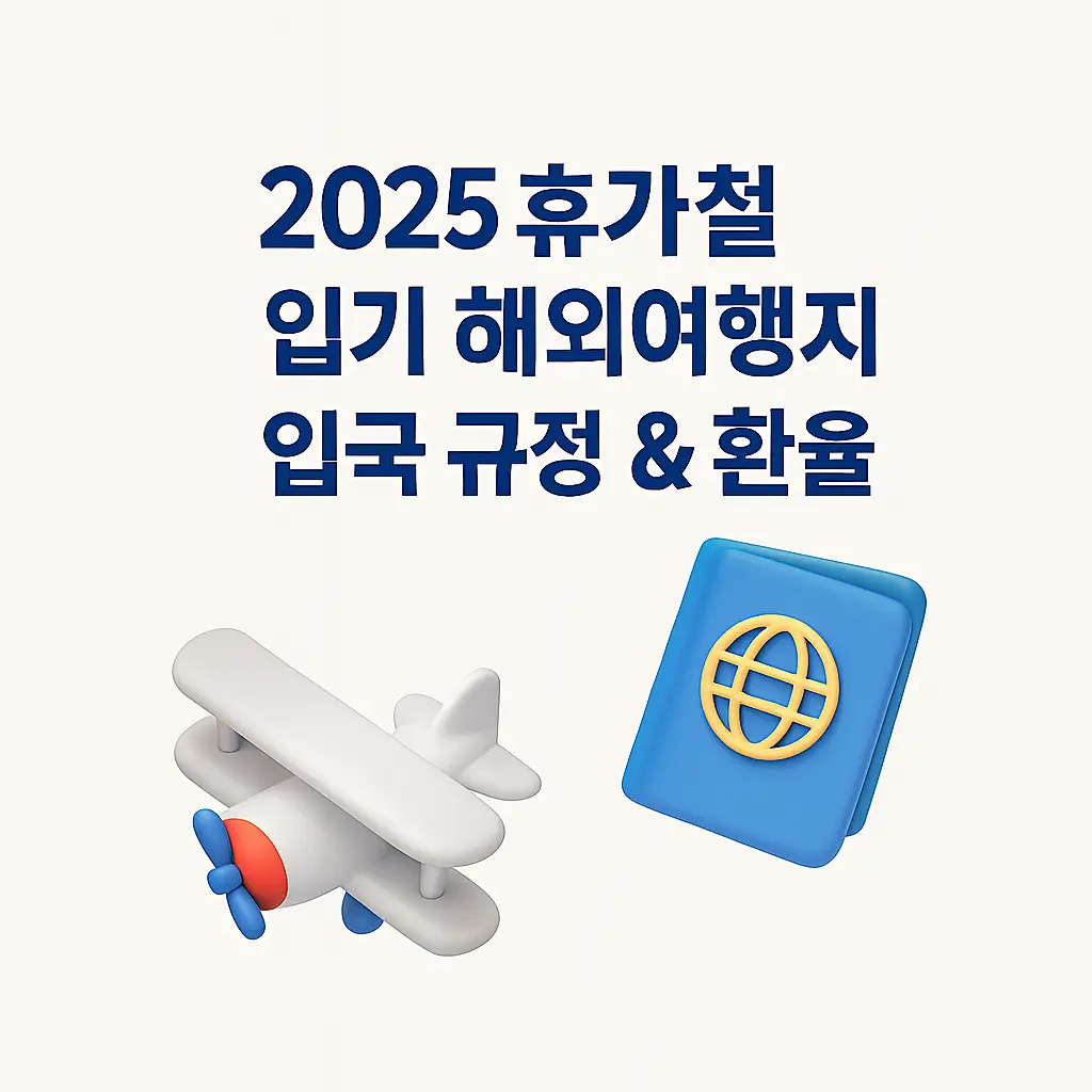 2025 해외여행지 입국 및 환율 비교 인포그래픽