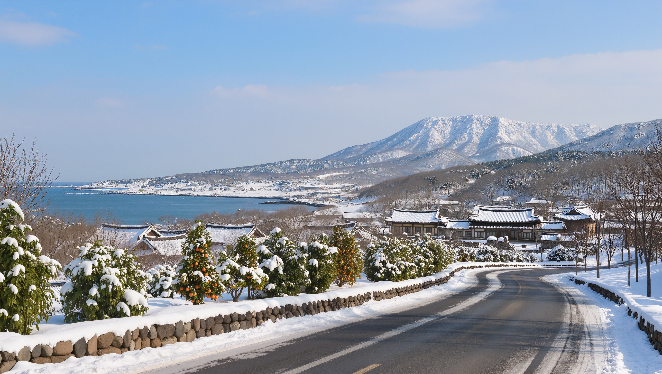 한라산 설경과 겨울 제주 자연