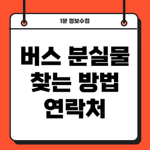 버스 분실물 찾는 방법 (시내, 고속버스)