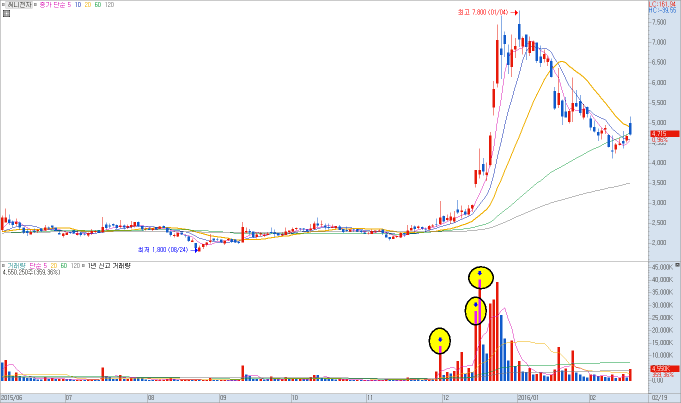 수식관리자 함수를 거래량에 표현한 예시 이미지 (2)