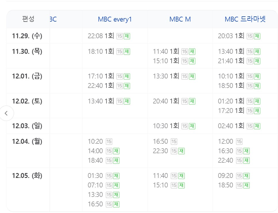 태어난 김에 세계일주 재방송 편성표