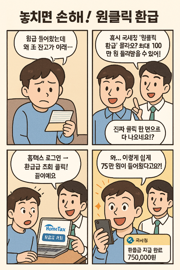 놓치면 최대 100만원 손해! 국세청 '원클릭 환급' 서비스 신청 방법 총정리
