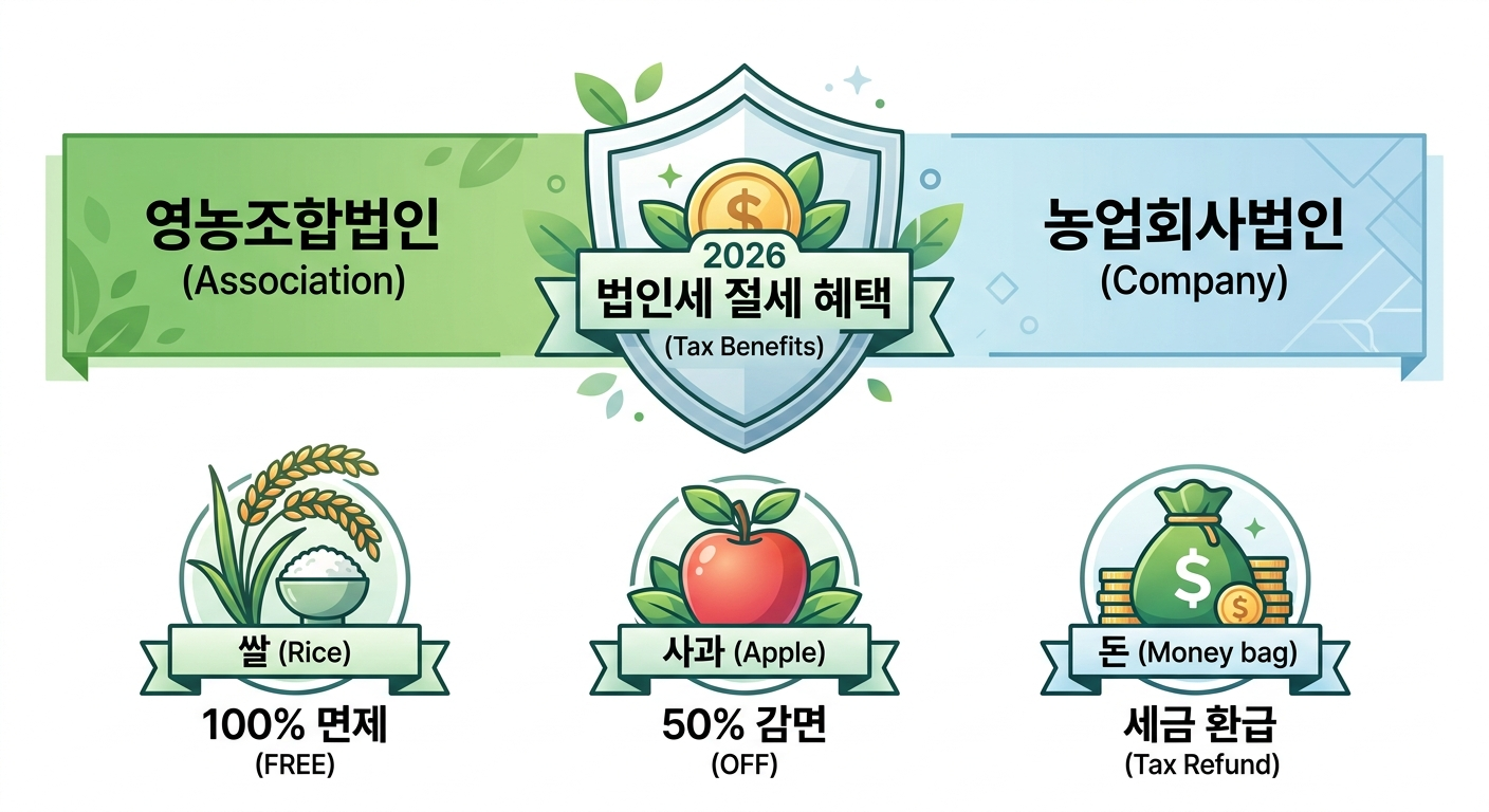 영농조합법인과 농업회사법인의 혜택 비교표