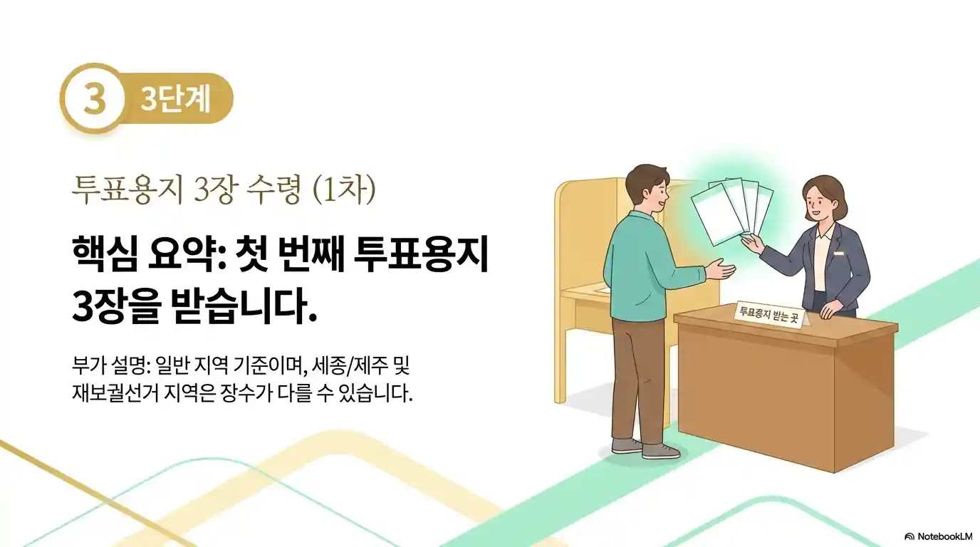 지방선거 투표 절차 3단계 투표용지 3장 교부받기