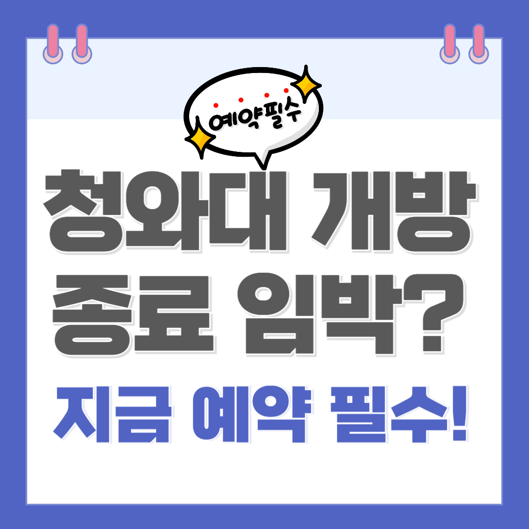 청와대 개방 종료 임박? 지금 예약 필수!