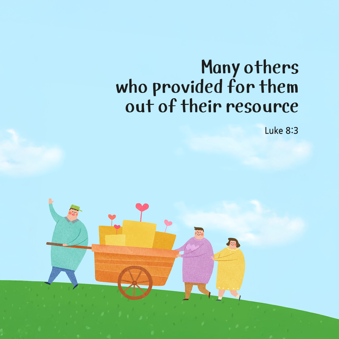 Many others who provided for them out of their resources. (Luke 8:3) by pieonane Daily Bible quote image