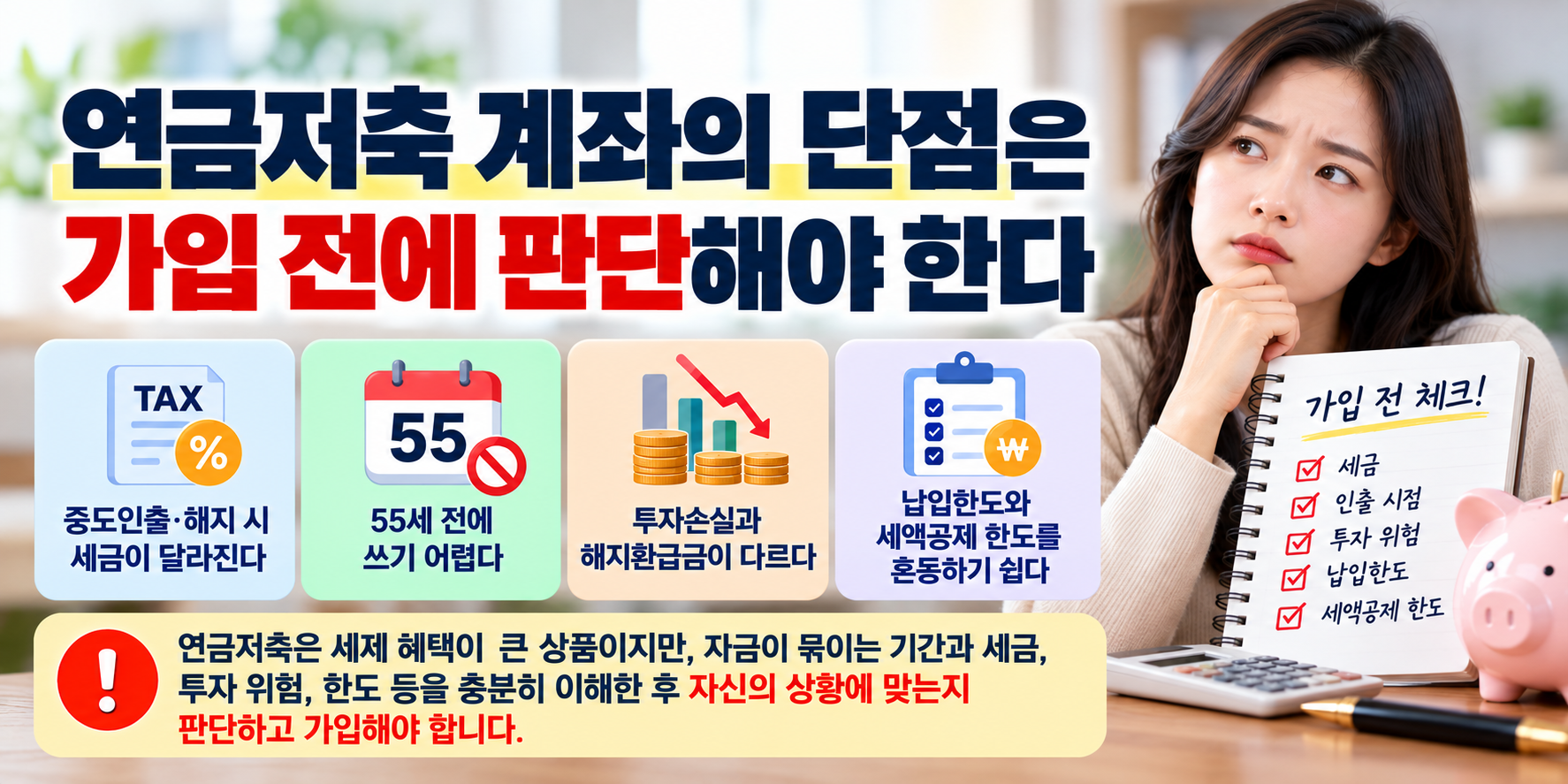 연금저축 계좌 단점과 가입 전 주의사항