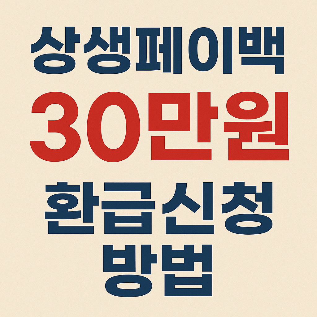 상생페이백&nbsp;30만원 환급 신청방법 누리집 홈페이지 사용처