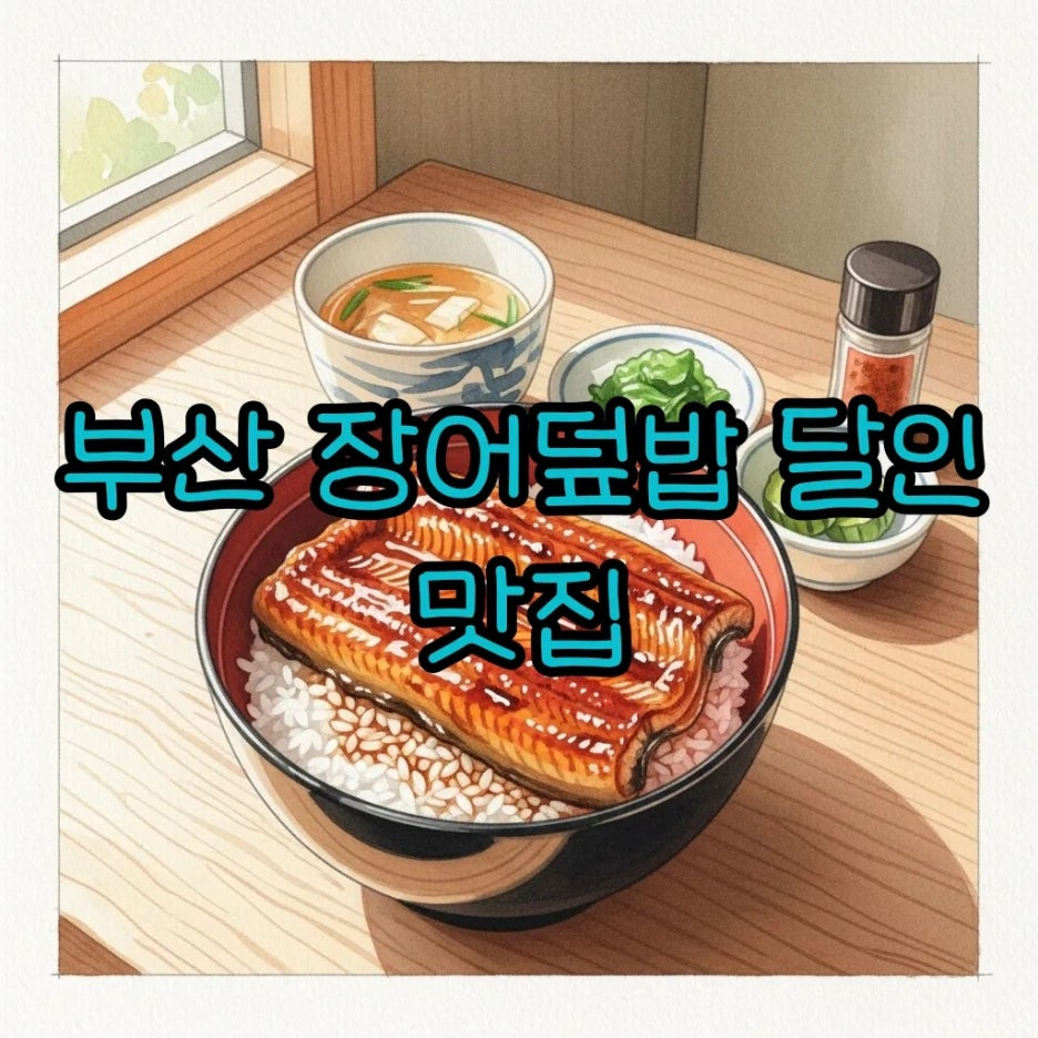 정갈하게 차려진 장어덮밥 한 상이 놓인 따뜻한 식탁 풍경