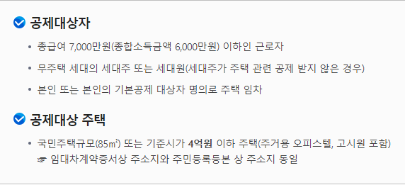 월세 세액공제 조건-국세청 출저