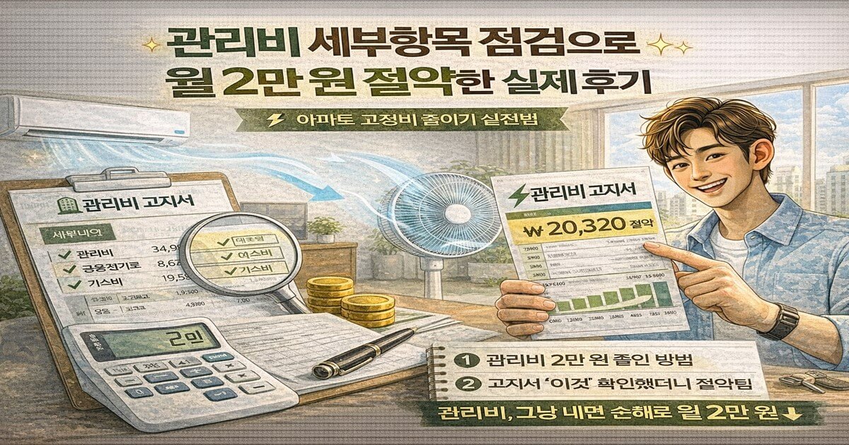 2026 관리비 세부항목 점검으로 월 2만 원 줄인 실제 후기