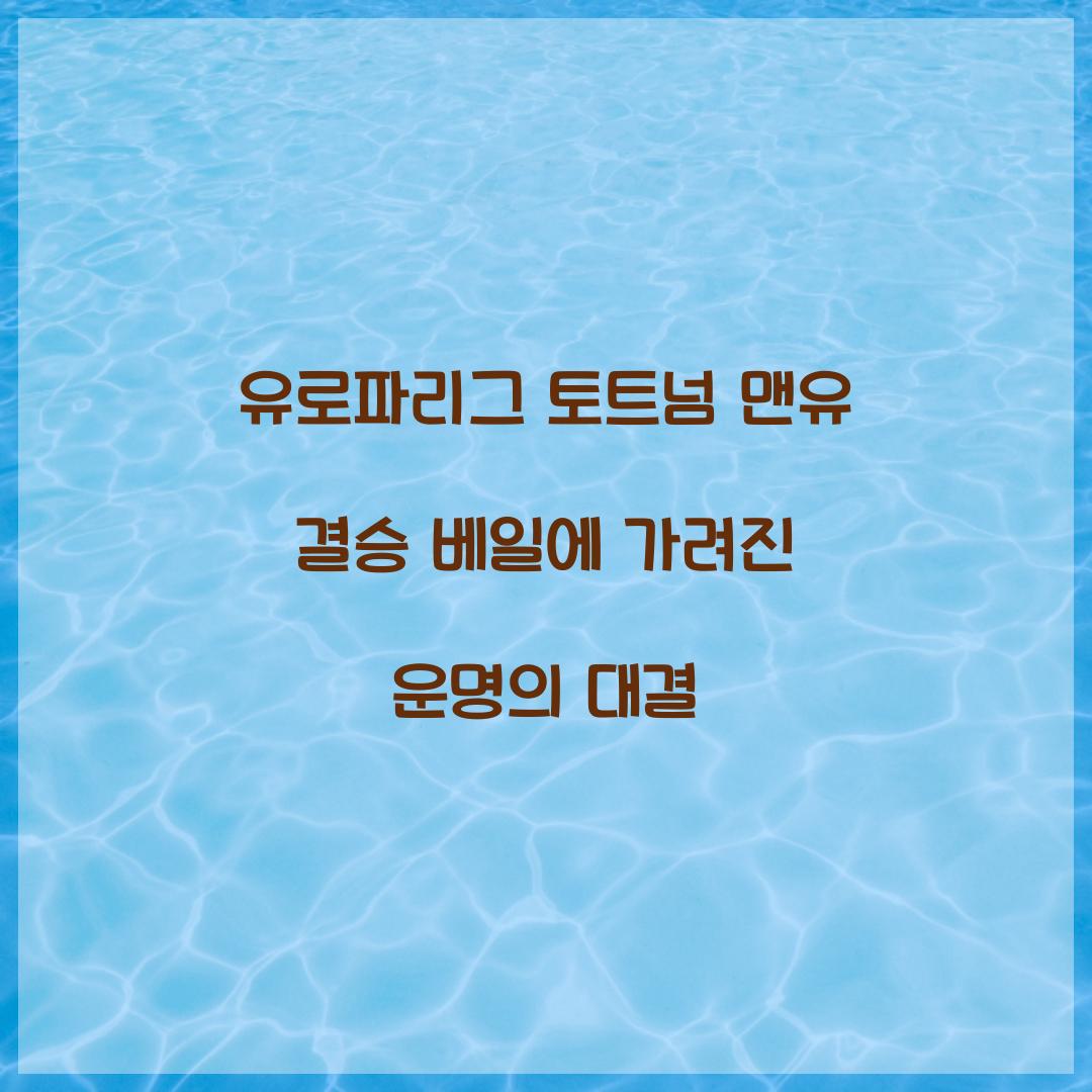 유로파리그 토트넘 맨유 결승