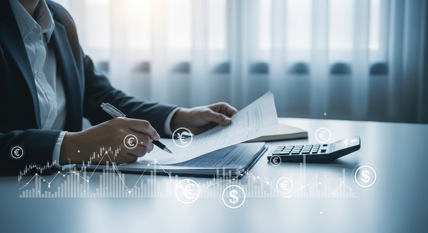 개정될 국민연금 보험료율 인상에 대비하여 개인 재정을 검토하는 사람.