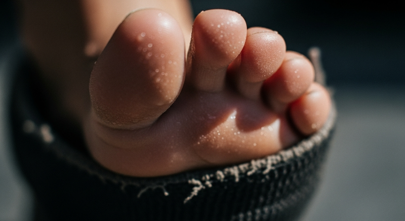 발 냄새의 주범은 바로 땀과 세균입니다.