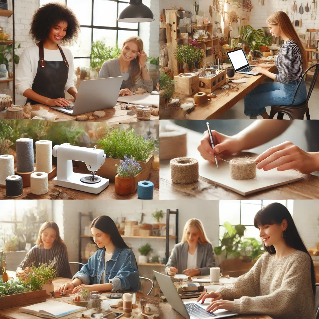 여성 창업자들이 협업하는 현대적이고 창의적인 공간을 묘사한 장면