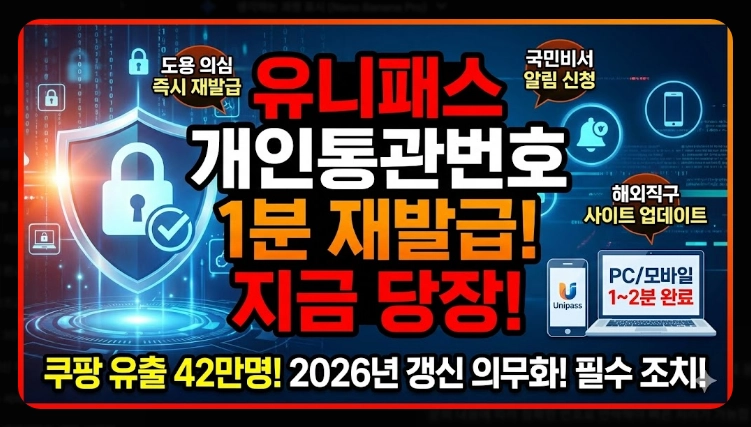 유니패스 개인통관번호 재발급