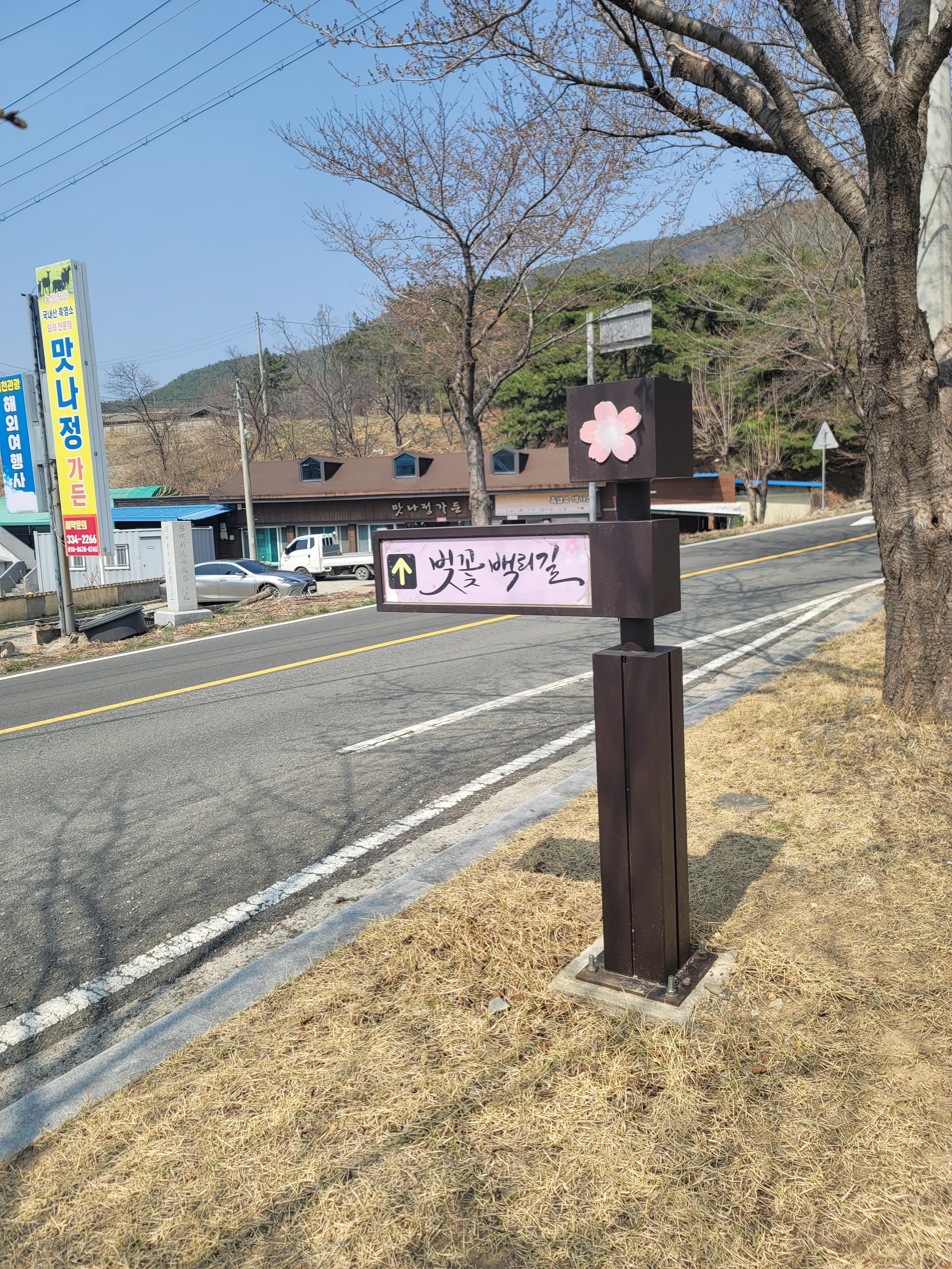 벚꽃백리길 표지판